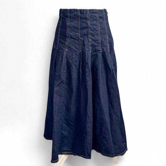 Free Assembly Dresses & Skirts - Free Assembly Blue Denim Midi Skirt Size 14 High Waist